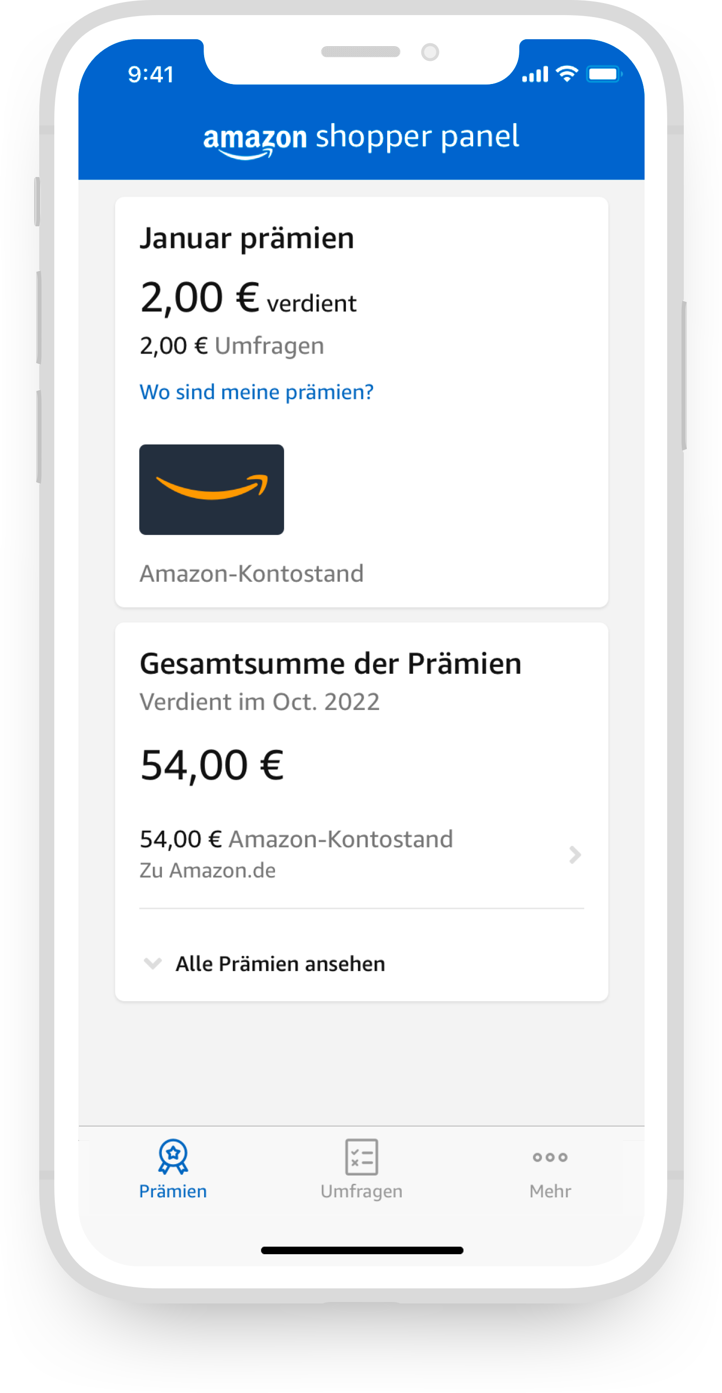 Screenshot of Shopper Panel app